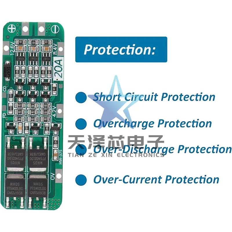 リチウム電池充電保護ボード,電流20a,3シリーズ,11.1v,12v,12.6v,18650 v,電気ドリルを開始できます