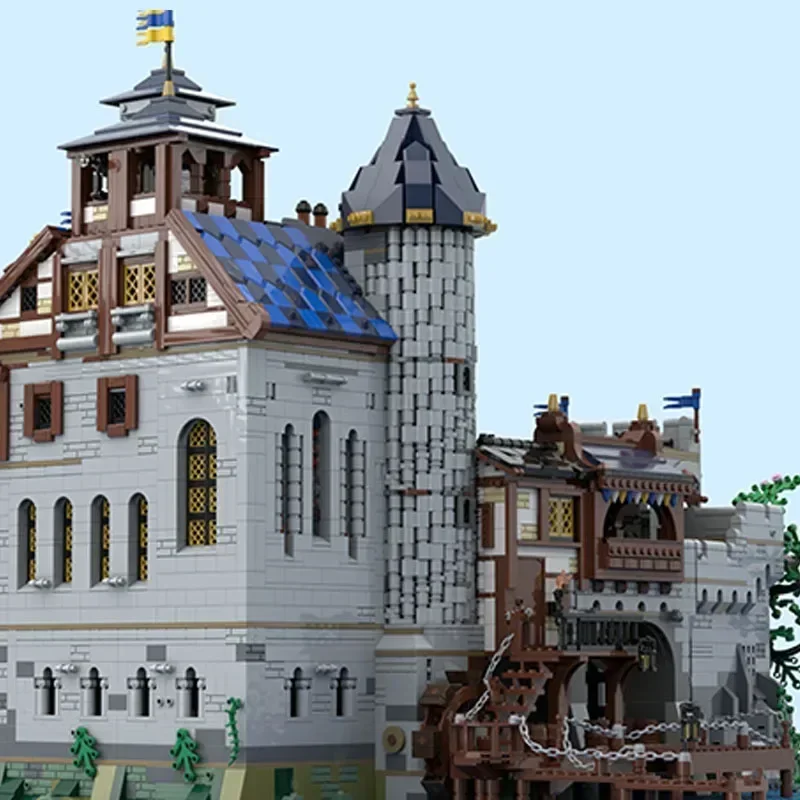 Medieval Castle Model Moc Building Bricks Black Falcon Royal Castle Technology Blocks Gifts Christmas Toys DIY Sets Assembly