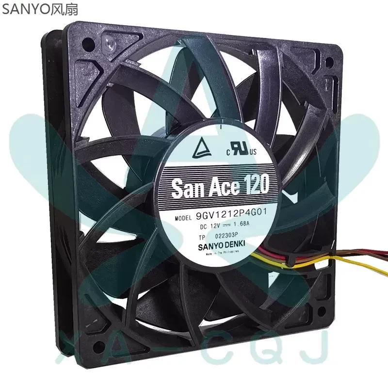For New original 9GV1212P4G01 imported fan 12025 ball four-wire, Sanyo 12V cooling fan