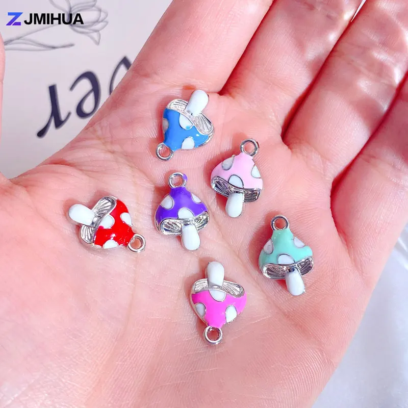 15pcs Colorful Mushroom Charms Pendant For DIY Handmade Earrings Necklaces Bracelets Supplies Jewelry Making Finding Accessories