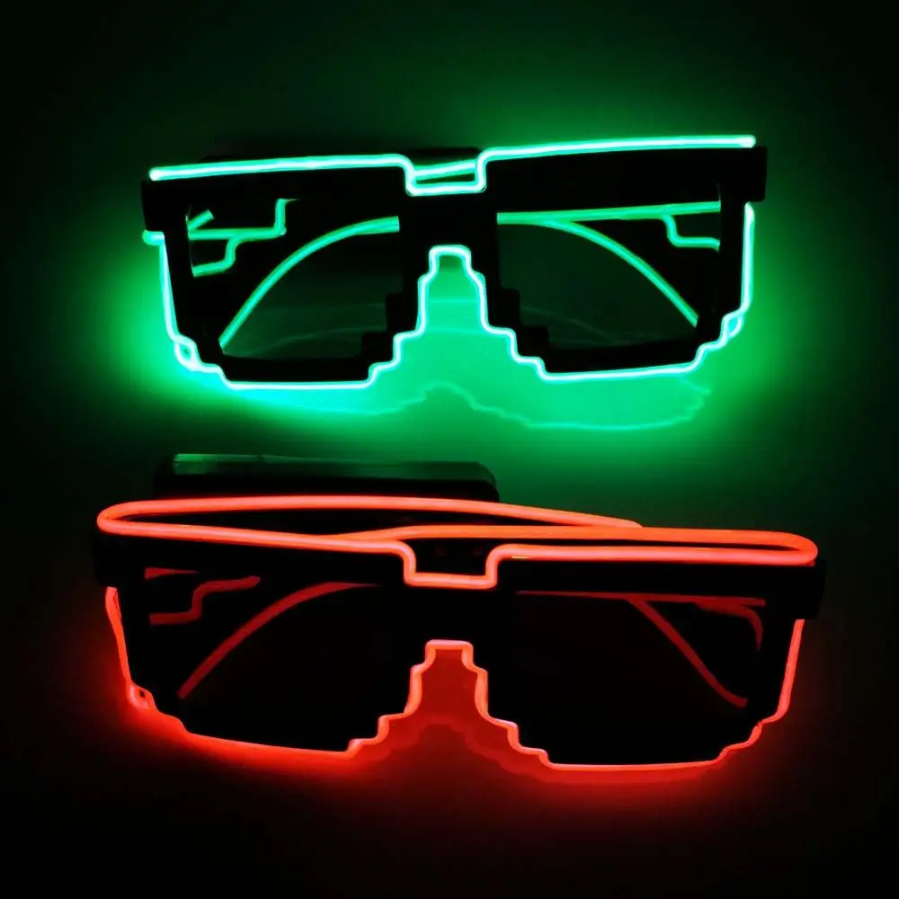 Bar Supplies Blinkende Party-Requisiten, Partyzubehör, LED-Leuchtbrille, LED-Leuchtbrille, leuchtende Sonnenbrille, Mosaikbrille