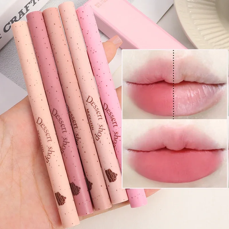 Naakt Bruin Mat Fluwelen Lip Liner Lippenstift Pen Natuurlijke Overzicht Lippen Lijn Pen Waterdicht Blijvende Mollige Lippenstiften Make-up Cosmetica