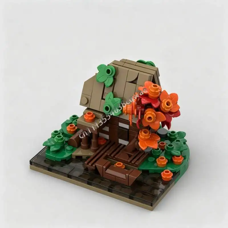 Image of 249-teiliges Mittelalterliches Fischerhaus Erweiterungsset MOC Benutzerdefinierte Bausteine DIY Montage-Puzzle Spielzeug Geschenk Architektur-Szenen-Kollektion Ausstellungsstück