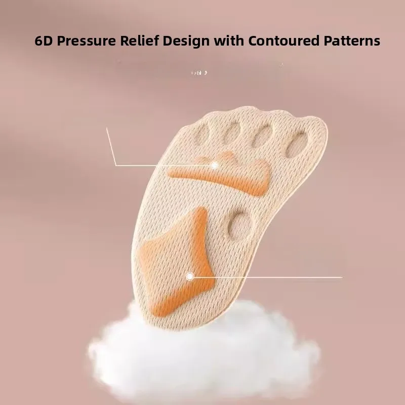 Women's High Heel Shoe Insoles Anti-Odor Anti-Fungus Breathable Shock Absorption Soft Bottom for All Seasons Spring 2025