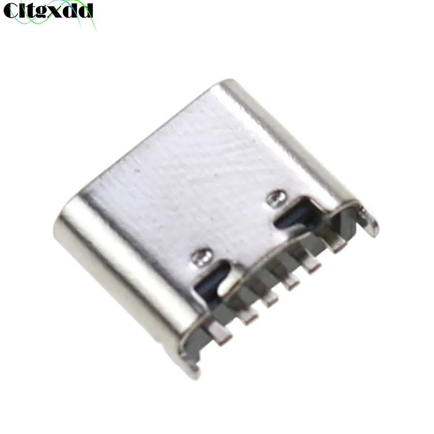 10pcs 6 Pin 6P SMT USB Type C 3.1 Female Socket Connector 180 Degree H6.8mm SMD DIP For PCB Design PD High Current Fast Charge