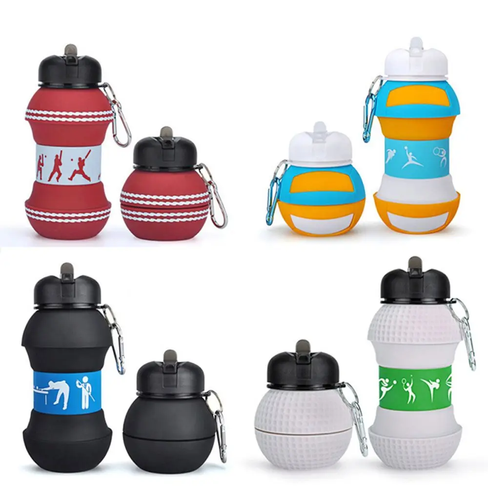 

Silicone Large Capacity With Carabiner 550ml Collapsible Anti-fall Leak-proof Folding Cups Water Cup Kettle Sport Water Bottle