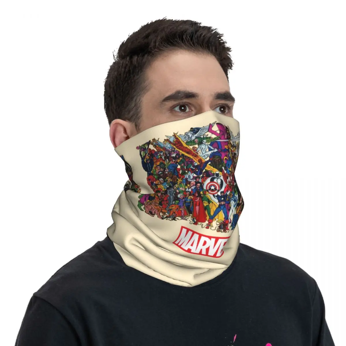 Bandana con logotipo para hombre y mujer, mascarilla facial Unisex de invierno para ciclismo, senderismo, Club de motocicleta, película de los Vengadores de Marvel