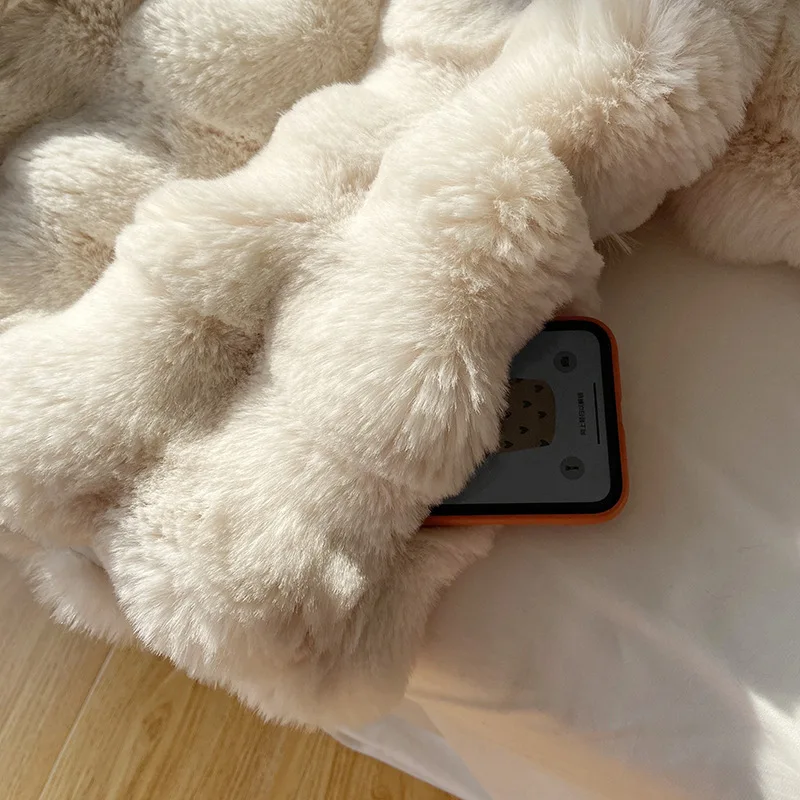 Otoño Invierno 2025 abrigos de piel sintética de visón para mujer chaquetas cortas sólidas cuello redondo manga larga punto abierto suelto grueso elegante Casual