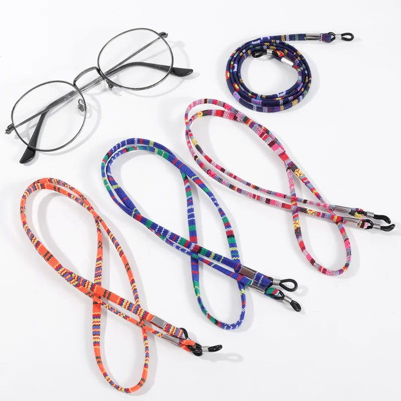 Summer Colorful Cotton Sunglasses Strap Eyeglass Chain Cord Reading Glasses Chain String Holder Neck Cord Eyewear Glasses String