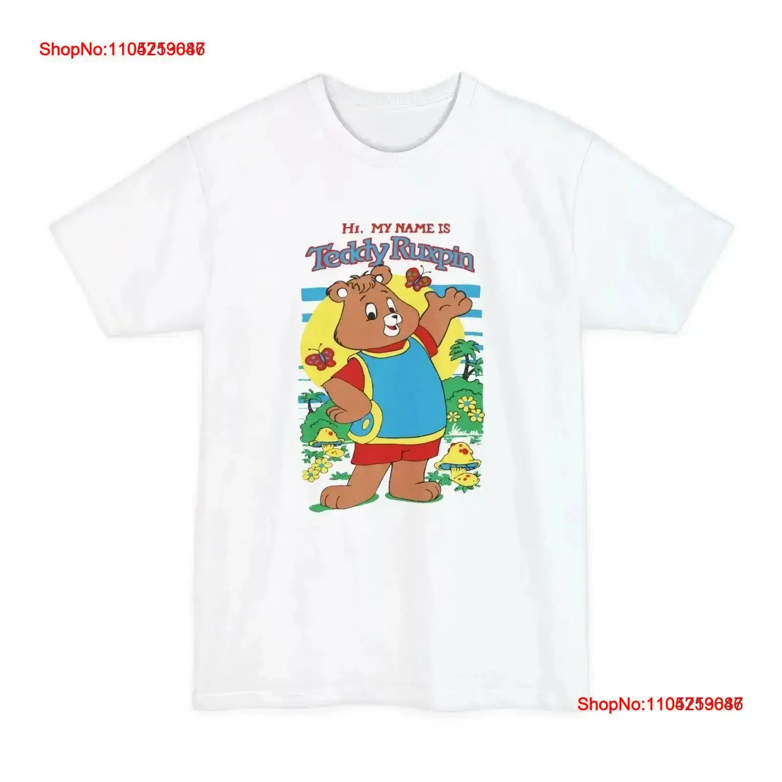 Camiseta de gran tamaño vintage teddy ruxpin reproducción unisex de carne alta lavada estirada versátil homme gráfico vintage lavado
