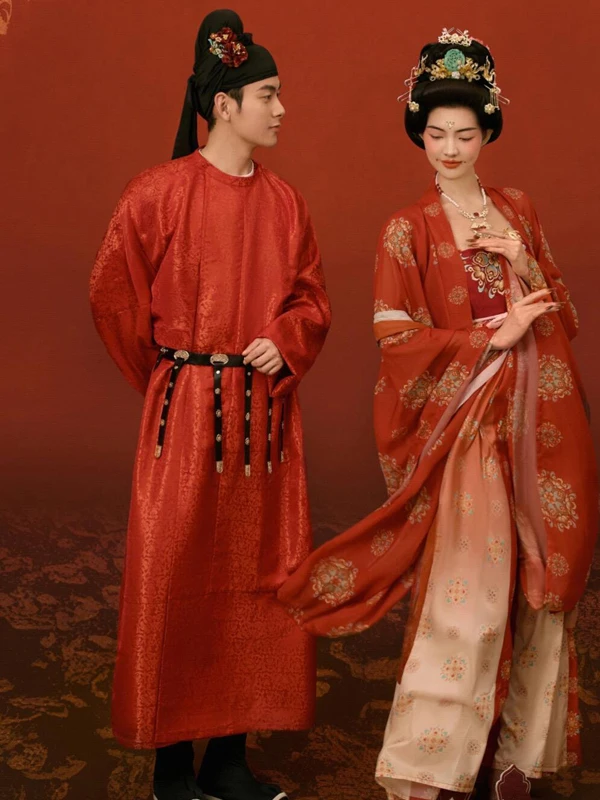

New Chinese Style Couple's Clothing Heavy Embroidery Photography Studio Photoshoot Tang Dynasty Hanfu Traditional Chinese Cos...