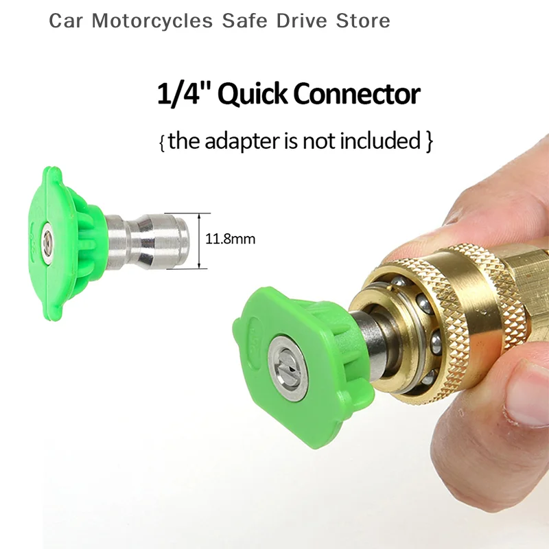 【CM】محول قارنة توصيل دوارة سريعة 1/4 بوصة قابل للتعديل مع 5 فوهات رذاذ اتصال نحاسي لغسالة السيارات ذات الضغط العالي #5