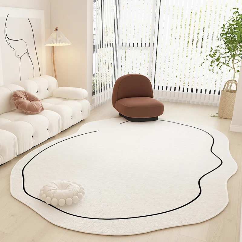 Modern Minimalist Bedroom Decor Bedside Carpet Irregular Plush Floor Mat Light Luxury Carpets for Living Room Home Non-slip Rug