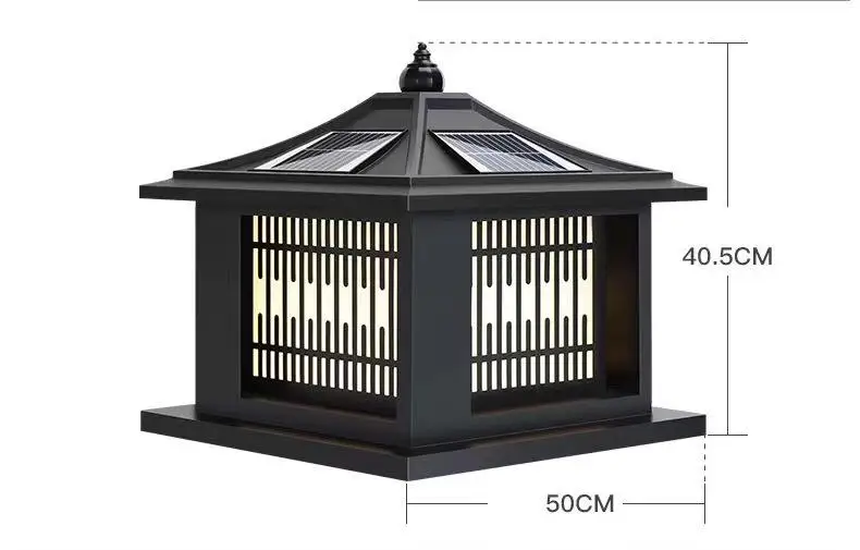 Lumind Solar Tuin Stigma Lamp Buitenmuur Lamp Villa Landelijke Deur Buiten Waterdicht Vier Kleuren Dimmen Pilaar Lamp