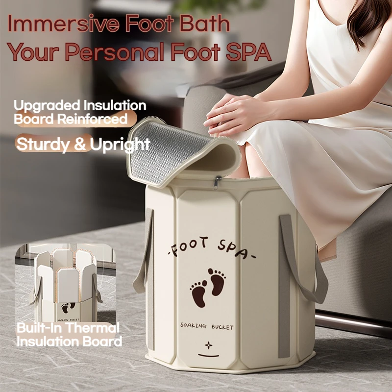 

Домашняя складная изолированная ванночка для ног, портативная и компактная, для здоровья ног, ванночка-таз для ног, сумка-ванночка для ног