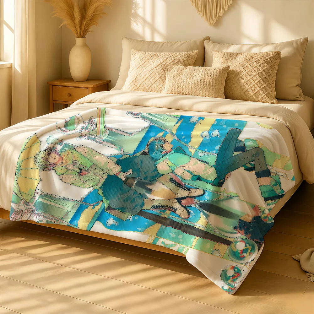 Anime D-DRAMAtical Murder Blanket For Plush Throw Soft Warm Knee For Bedroom Living Room Bed Sofa Camping Picnic Office Gift