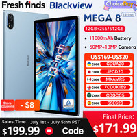 Blackview MEGA 8 Tablet 13 inch FHD+ Display 11000mAh 256GB 512GB AI Android 15 50Mp Camera 4 BOX Speakers 4G Pad PC