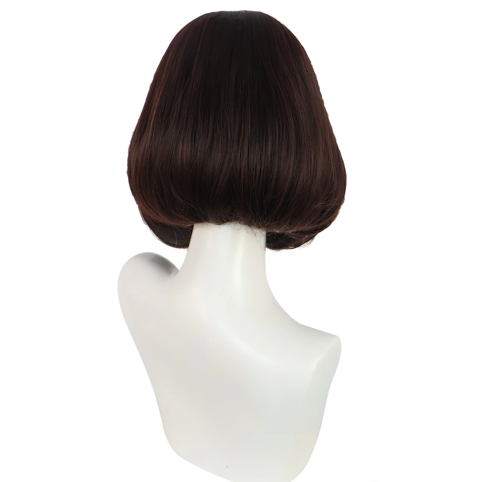 Synthetic Princess Style Halloween Wig for Women Dark Brown Shoulder Length Bob with Natural Parting, Cosplay & Party