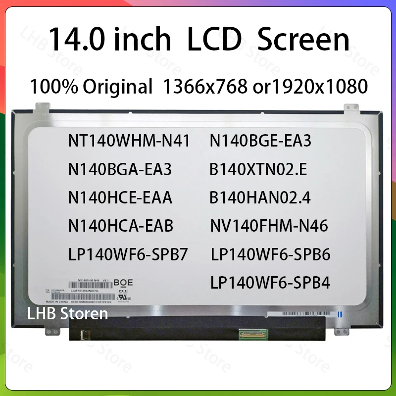 

14" LCD Screen For Lenovo ThinkPad T460 T460p T460s T470 T470p T470s T480 T480s L460 L470 L480 L490 Display Matrix Panel 30 Pins