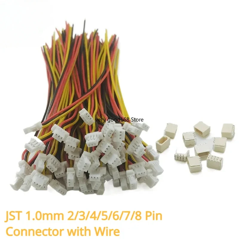 10Sets/lot Mini. Micro JST 1.0mm 2P/3P/4P/5P/6P/7P/8P/9P/10P/11P/12 Pin Connector with Wire 10/20/30cm