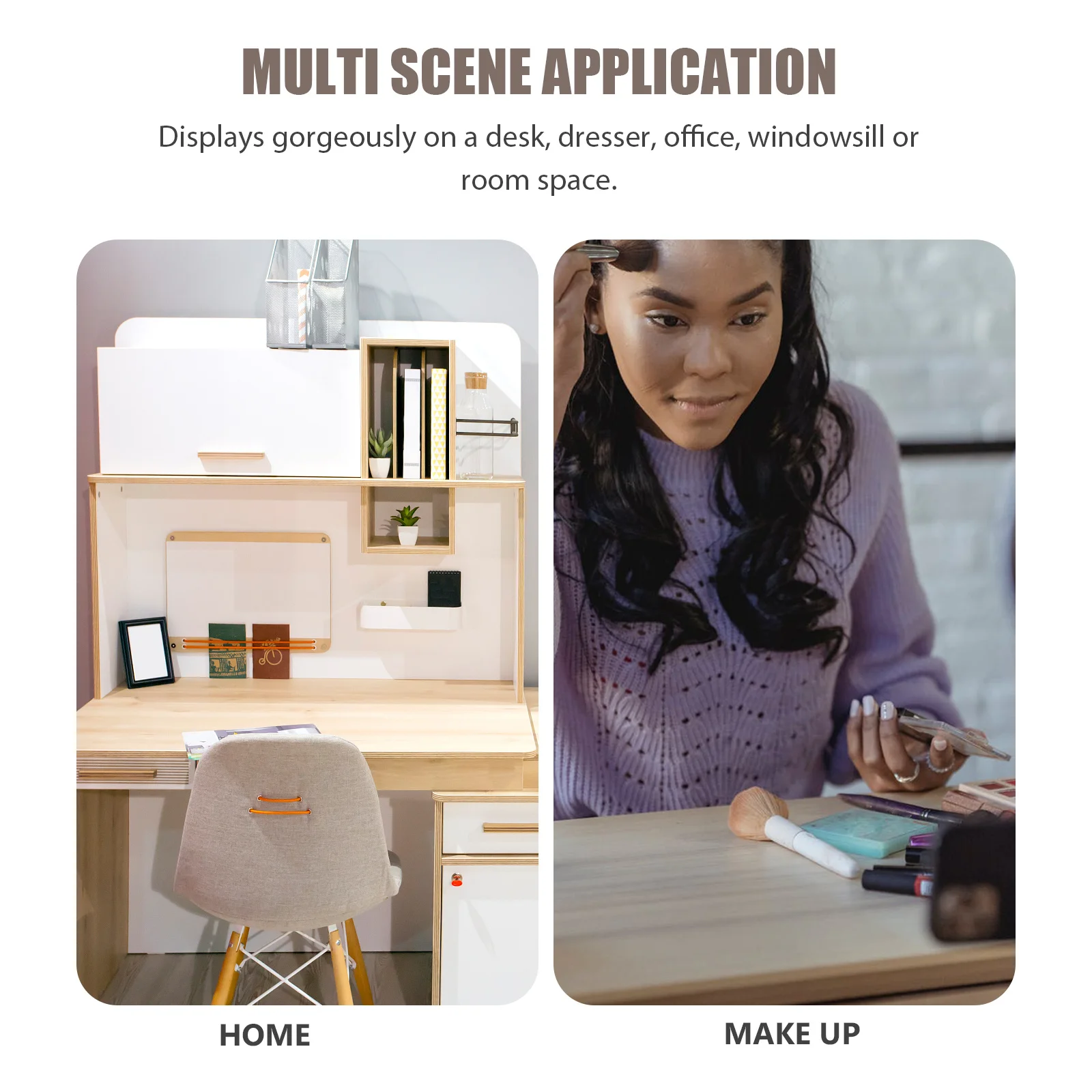 مرآة مكياج أنيقة قابلة للطي، انعكاس واضح عالي الجودة مع تصميم أوروبي عتيق مثالي لسطح المكتب والحمام أثناء السفر #5