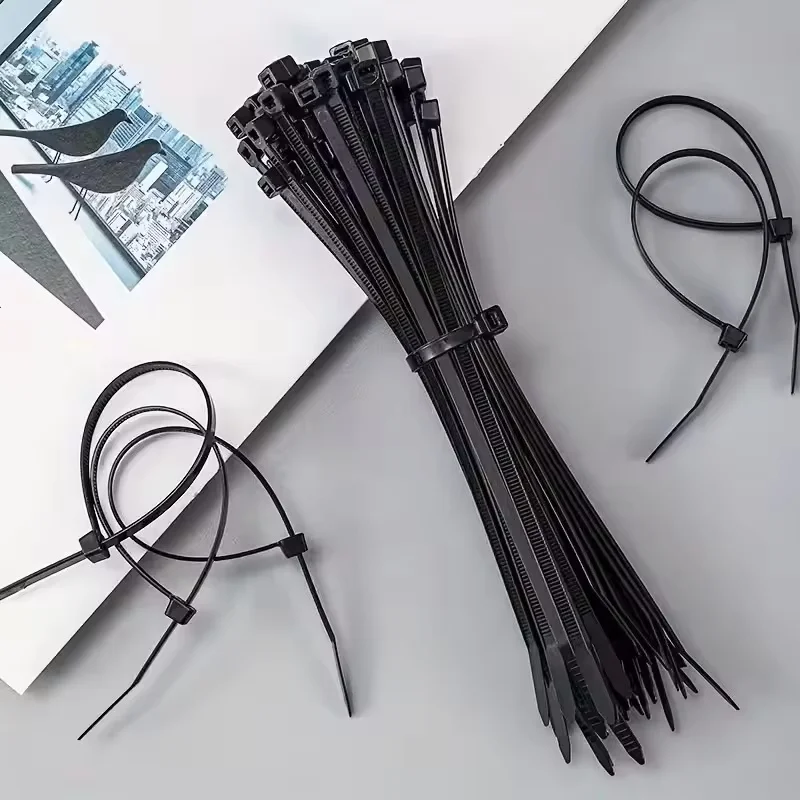 100Pcs Self-locking Nylon Zip Ties Zipper Durable Wire Organizer Home Office Garden Industrial Wiring Binding