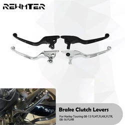 Motorbike Brake Clutch Lever Black/Chrome For Harley Touring Street Electra Glide FLHT FLHX FLTR 2008-13 Road King FLHR 08-2016