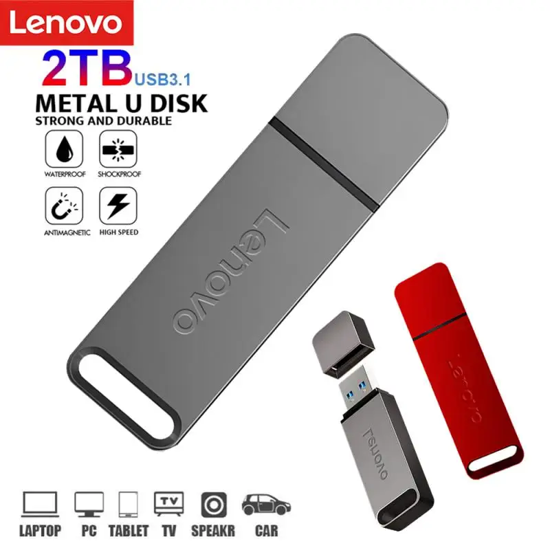 Lenovo 2TB 1TB Metalowe dyski flash USB 3.1 512GB Szybki pendrive 256GB Dysk USB 128GB Memoria Dysk USB do komputera PC