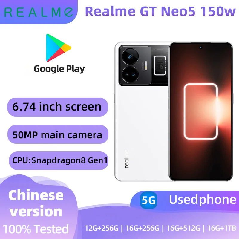 Realme GT Neo5 Android  Unlocked 6.74 inch 256G 150W/240W charging All Colours in Good Condition Original used phone