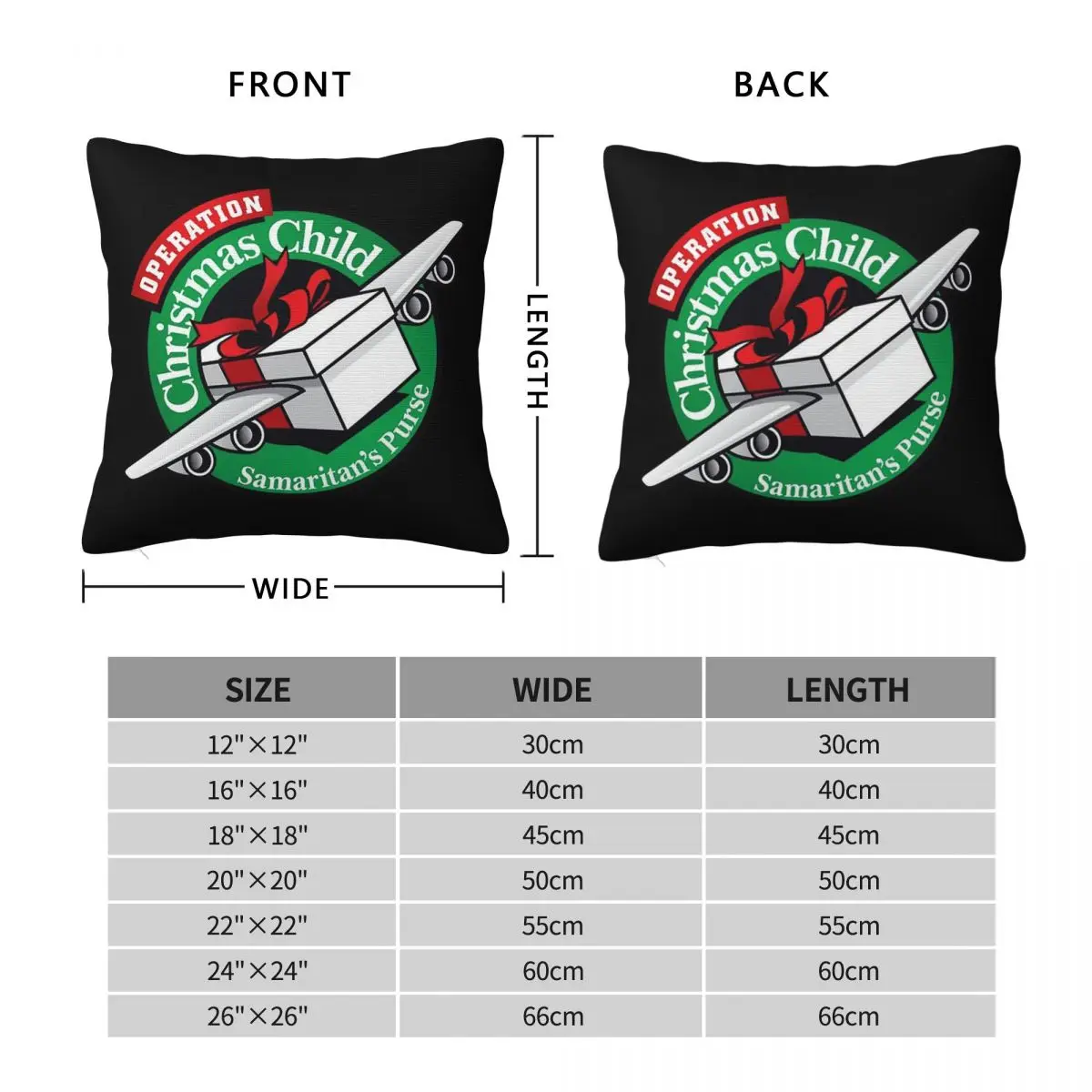 Samaritan's Purse Operation Christmas Child Square Pillowcase Polyester Linen Velvet Printed Zip Decor Pillow Bed Cushion Cover