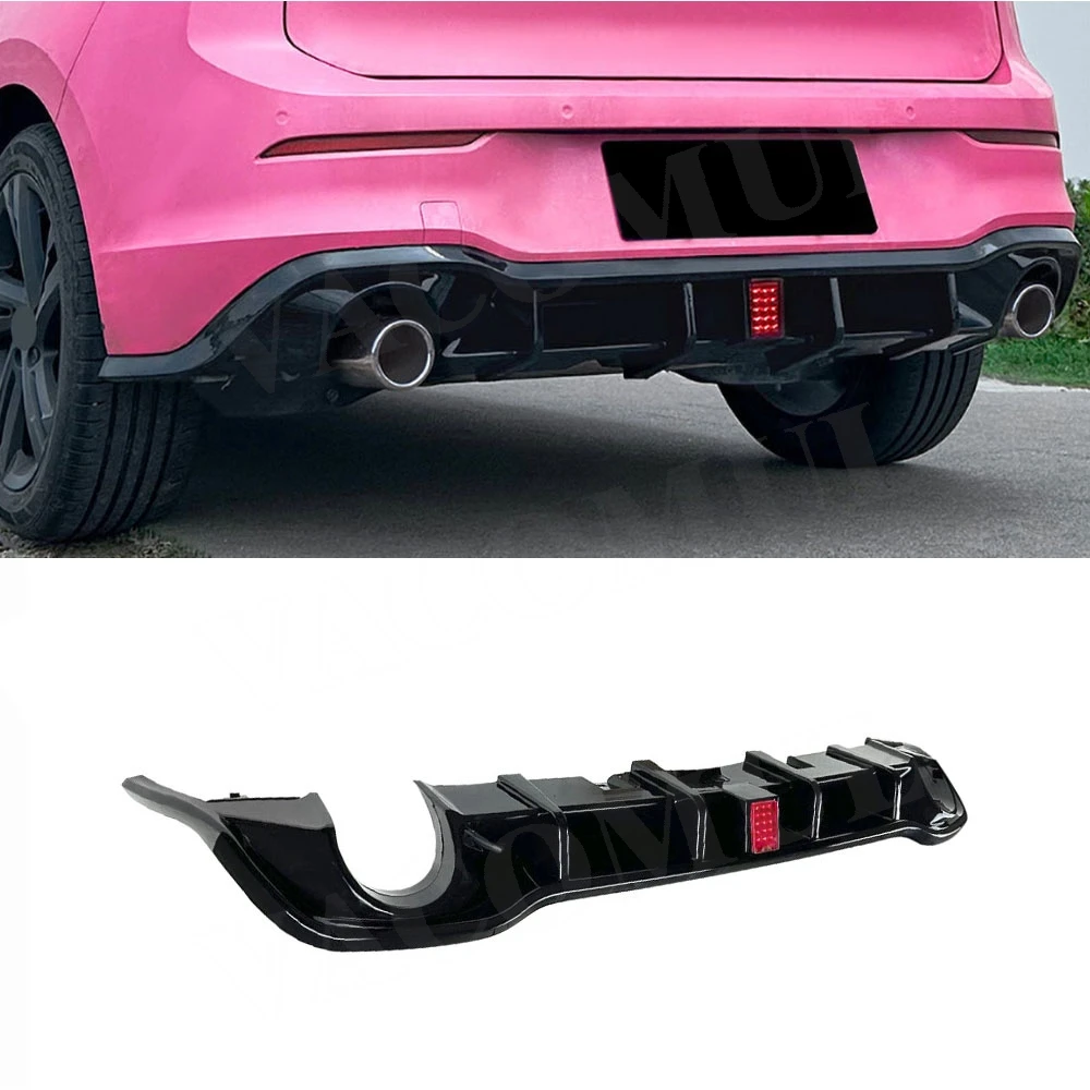 

VACOMUL Rear Bumper Diffuser Lip For Volkswagen Golf 8 MK8 Rline GTI 2020-2023 ABS Rear Lip With Light Bodykit Car Accessories