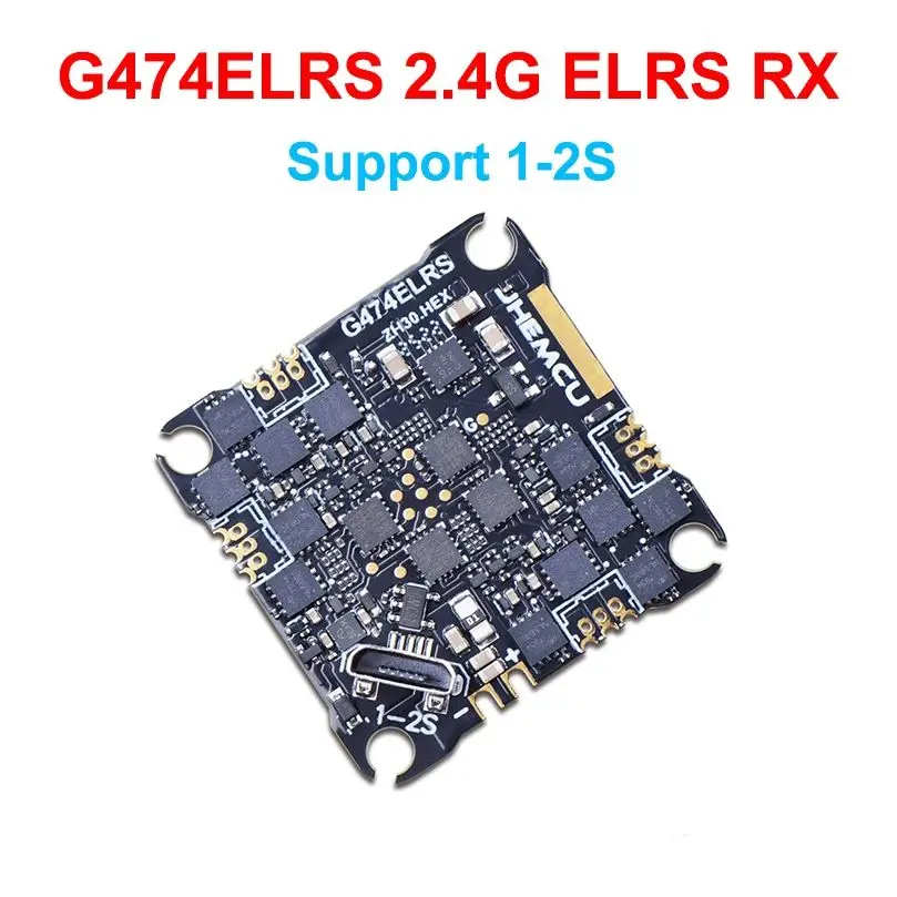 

JHEMCU G474ELRS AIO Контроллер полета Встроенный 2,4G ELRS Приемник OSD 8 МБ Черный ящик Поддержка 1-2S 25x25 мм RC FPV Дрон для фристайла