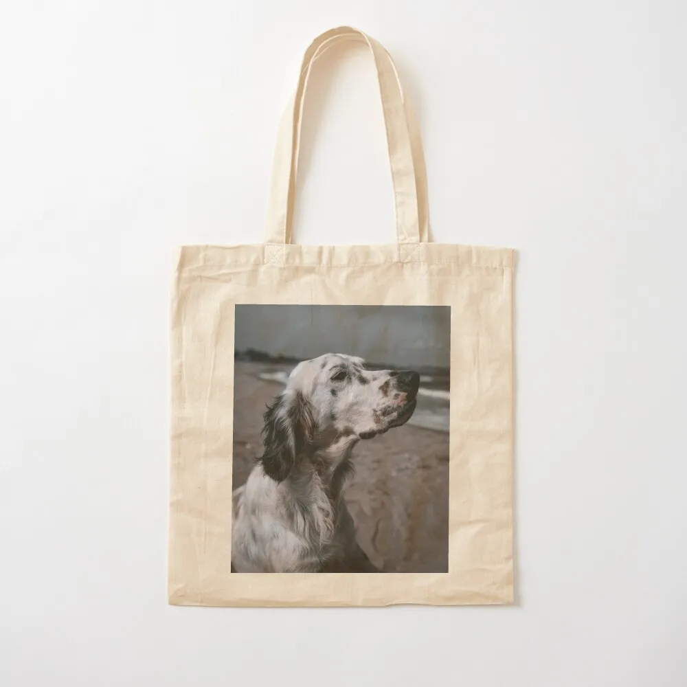 

English Setter Portrait Photo Tote Bag eco bag folding Portable shopping bag personalized tote female