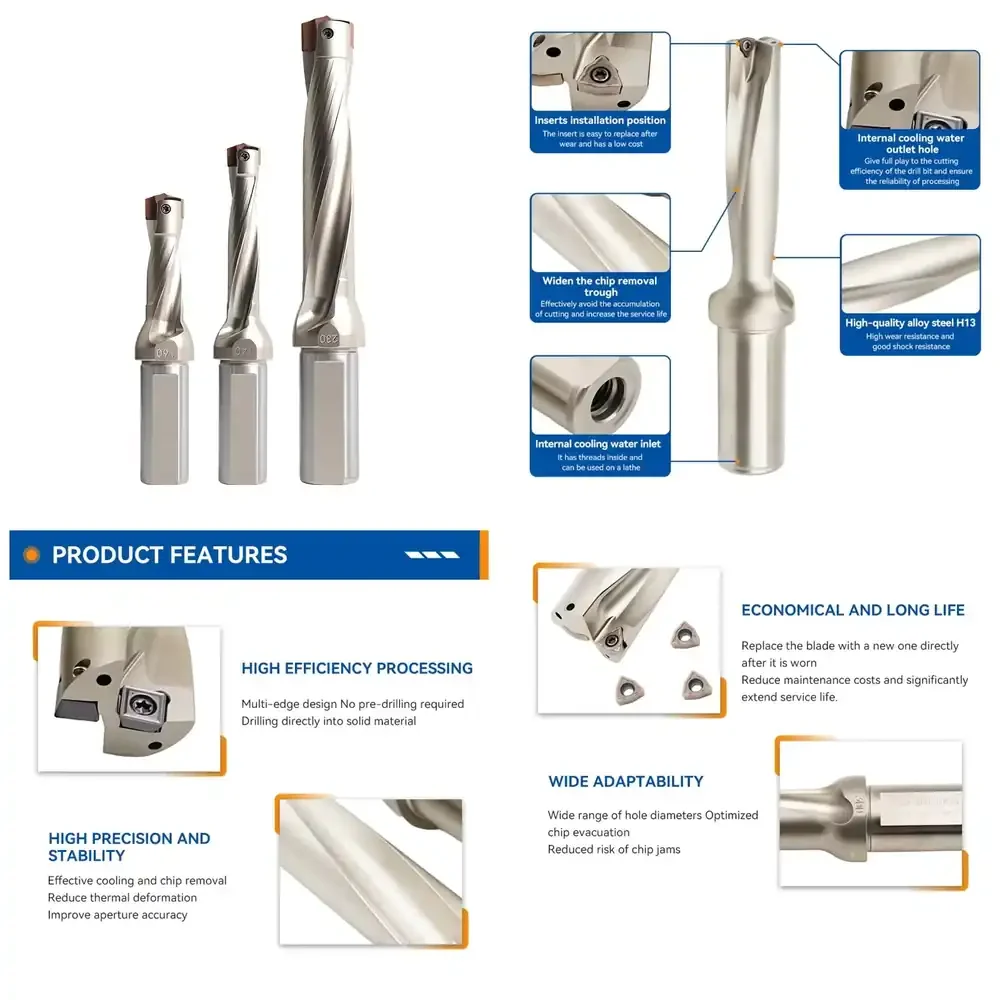 Diameter 12.5-13.5mm Crown Drill Deep Hole Drilling Tools - Indexable Carbide CNC Modular Drill