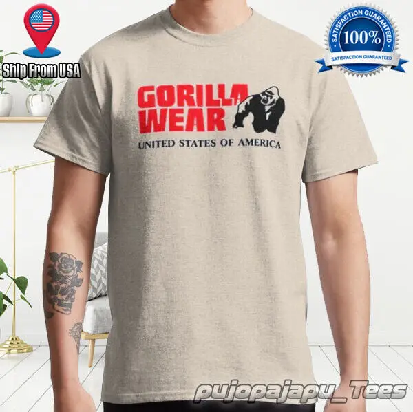 NEW GORILLA WEAR American Funny Logo Man's T-Shirt Size S-5XL