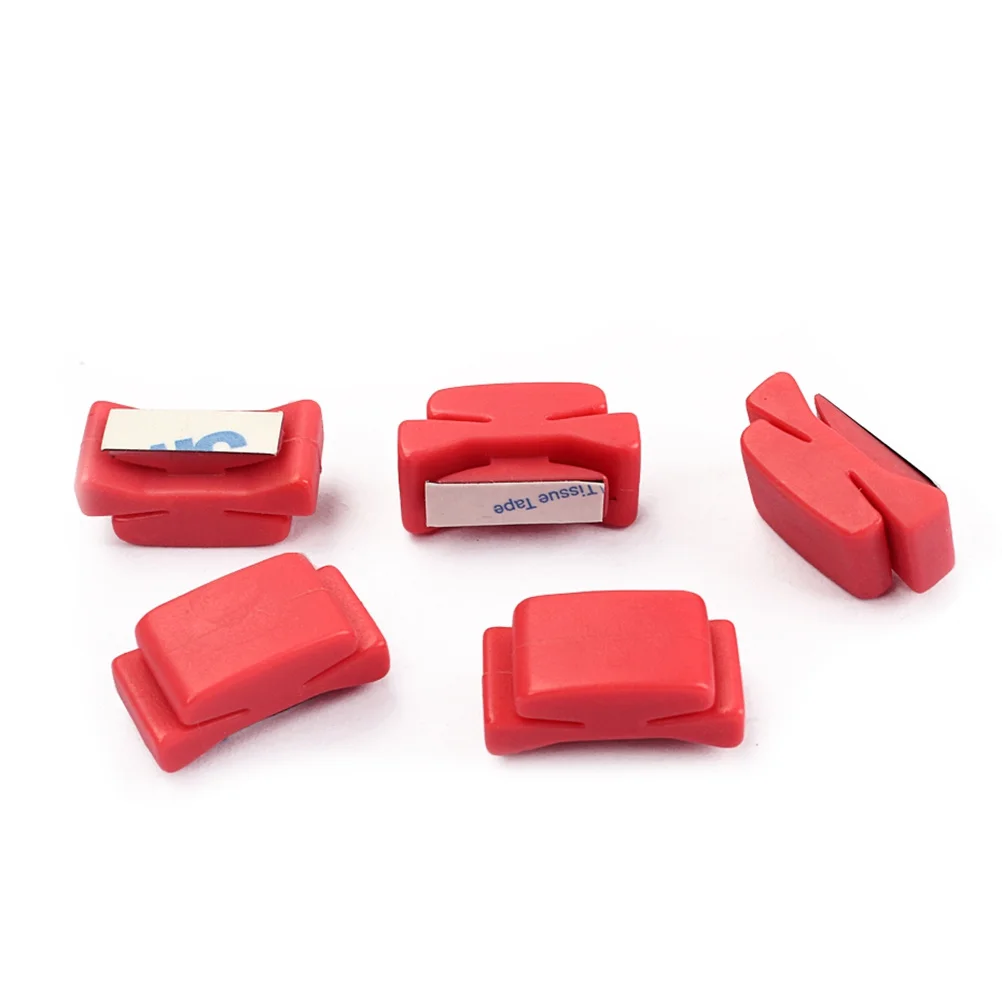 

5Pcs Red Pickholder Plectrum Clip Rubber Mount for Guitarists Easy Carry Picks Organizer Fits Headstock Compact Size for Bass