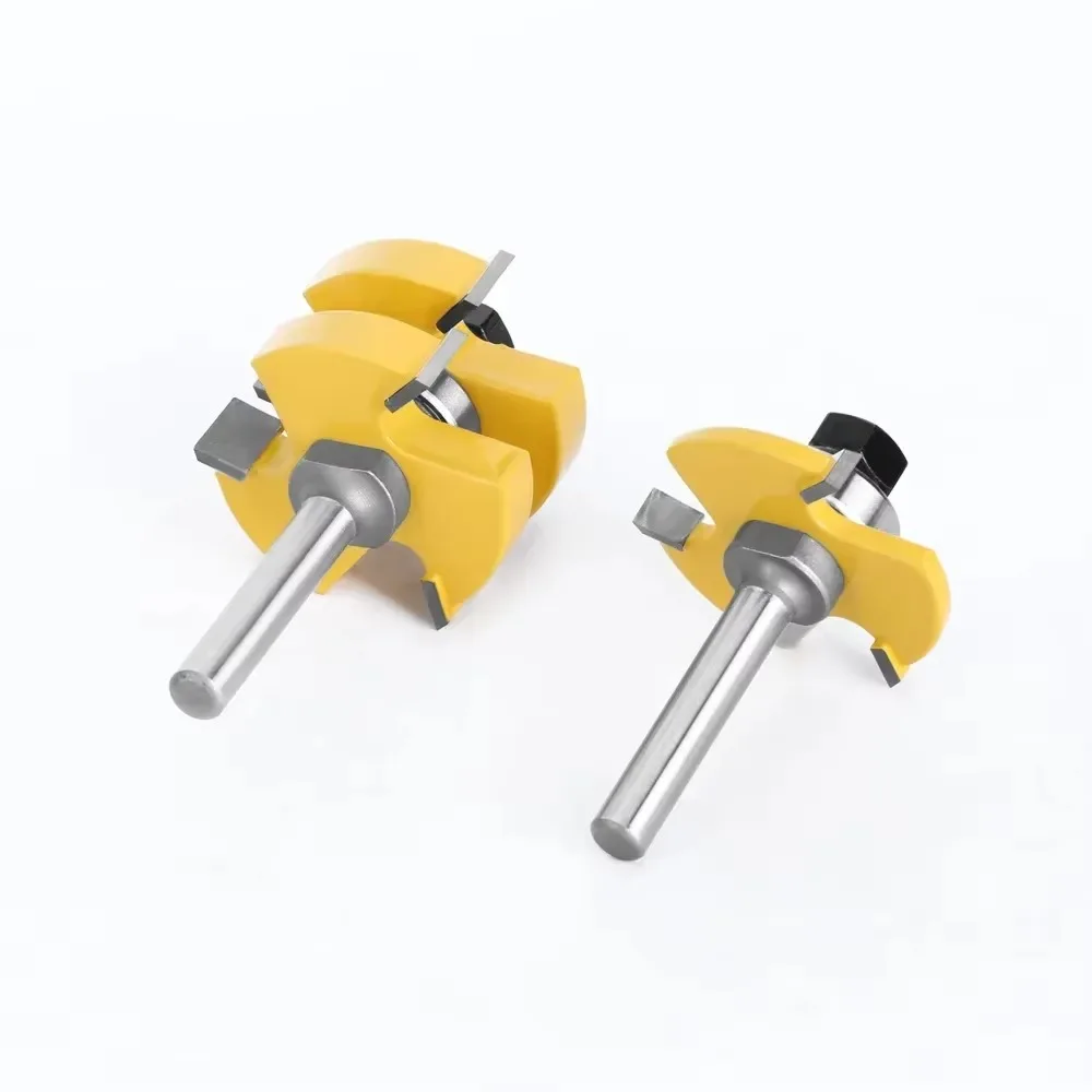 

2PC/Set 8MM Shank Milling Cutter Wood Carving Tongue Groove Joint Router Bits T Slot Assemble Milling Cutter Wood Cutting Tools