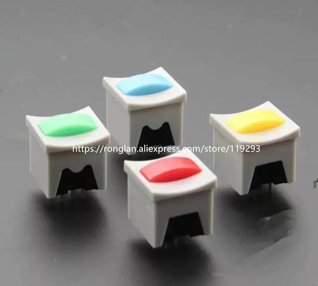 Taiwan ZIPPY 14X14MM lock/reset switch gray square panel switch P2-1S(LOCK) P2-0S(RESET) P2-0SRG-Z RED BULE GERE YELLOW--50pcs