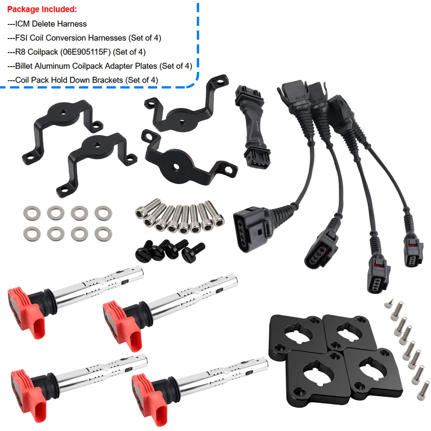 

Новый комплект для обхода блока управления зажиганием (ICM) с катушками R8 для Audi 2.0T / B5 A4 (97-99.5 1.8T) OE # 06E905115F