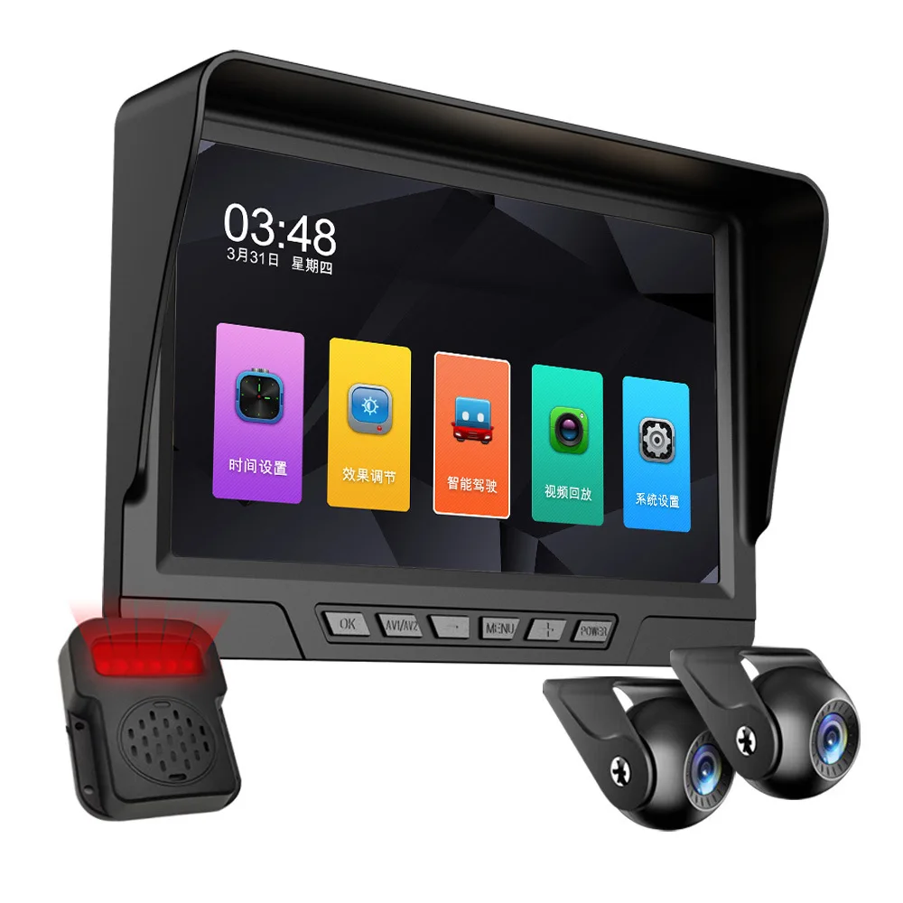 New 10-Inch Dual-Channel 24V HD Truck Driving Recorder with Front and Rear Cross-Border Car Reversing Image