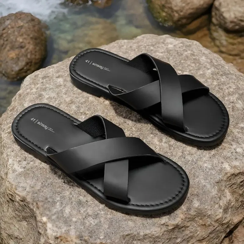 

Men's Non-Slip Casual Sandals Beach Slippers Solid Color Outdoor Wear Trendy Fashion Spring/Autumn Style