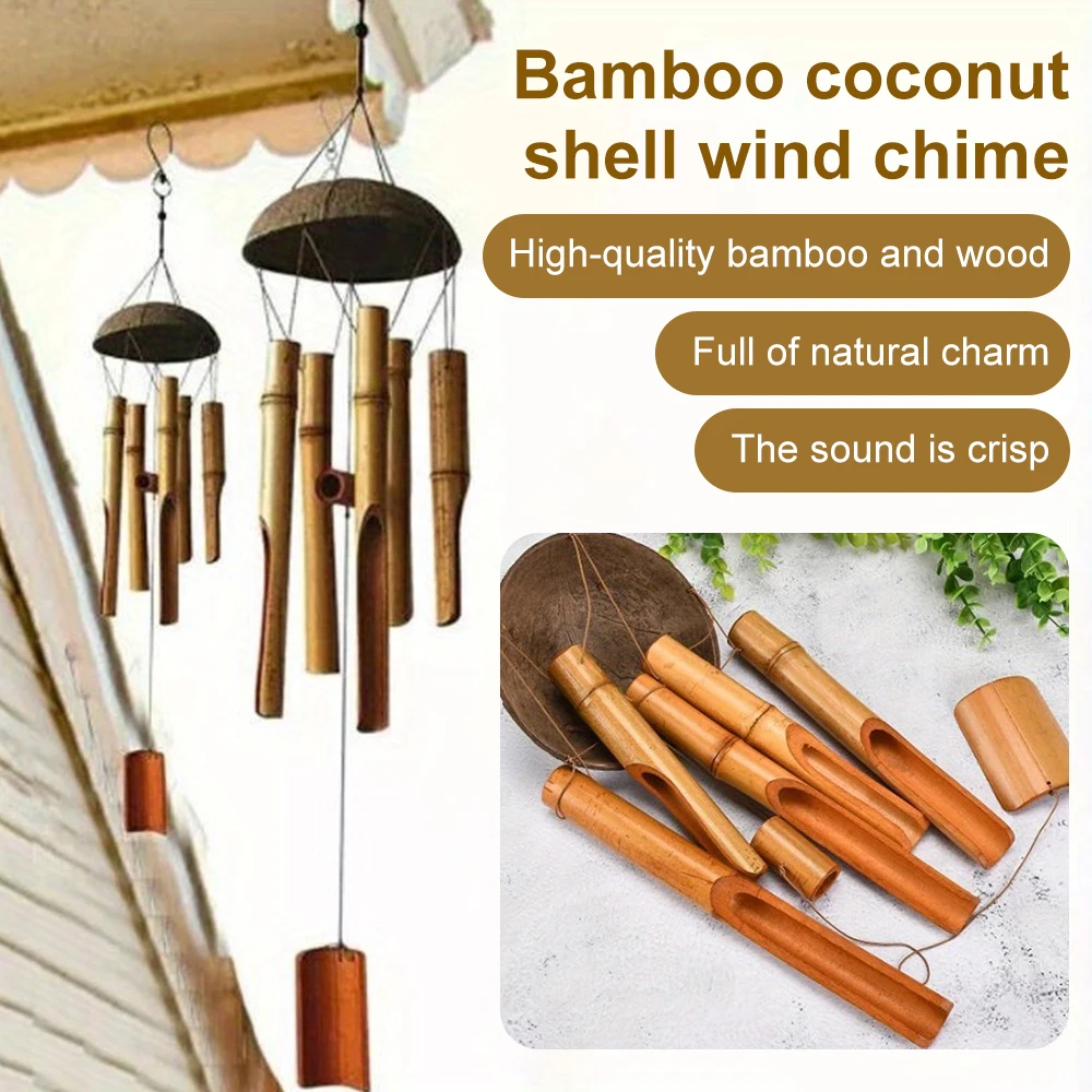 Bamboo Coconut Wind Chime Hand - Interior Design Zen 评论和价格