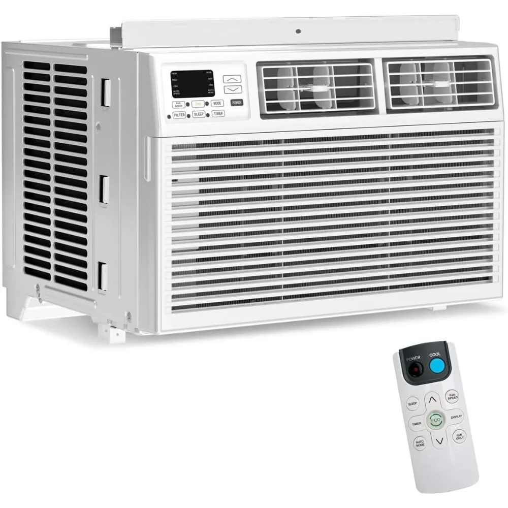 

8,000 BTU Window Air Conditioner, Cool Up To 350 Sq. Ft. with Sleep, Eco, 6-IN-1 and Timer Modes, 3 Cooling, LED Display