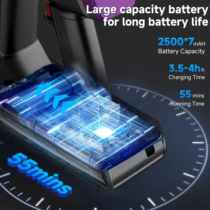 Vacuum Cleaner WS02/Yellow upgraded version, 35000pa/45000pa Super Suction, 8-in-1 Wireless Brushless Motor Newly Upgraded