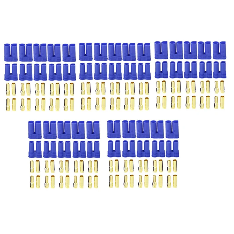 25 زوجًا من موصل رصاصة قابس الموز EC5 أنثى + ذكر لبطارية ليبو RC ESC/محرك-TCES