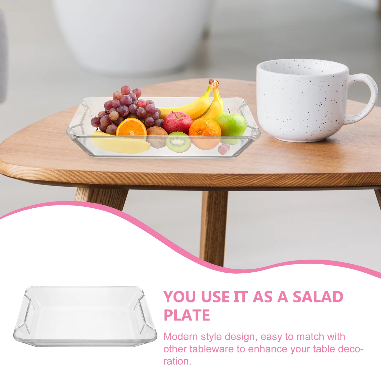 

Clear Tempered Glass Fish Steaming Tray 1.6L Practical Serving Platter Home Kitchen Restaurant Food Plate Serving Platter