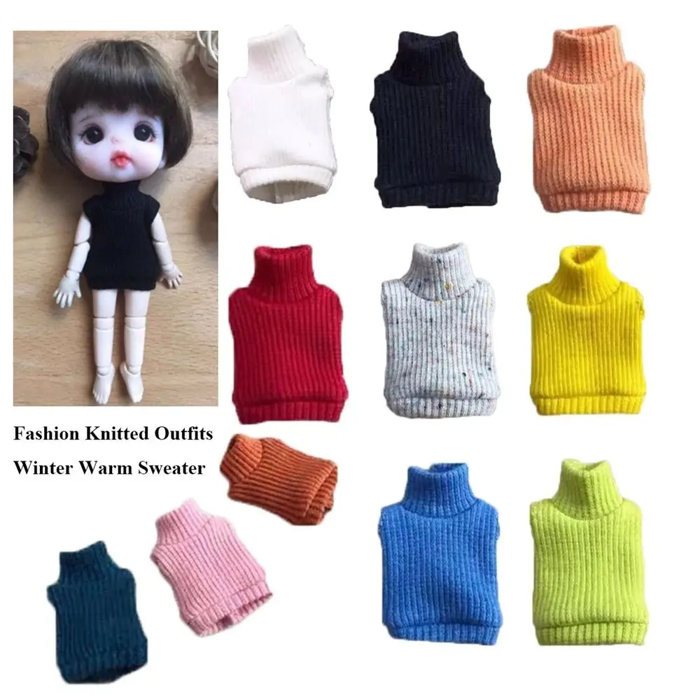 

Multicolors Doll Knitted Coat Mini DIY Accessories Winter Warm Sweater Vest Tops for molly 1/12 Dolls For 1/8 1/11 OB11 Dolls