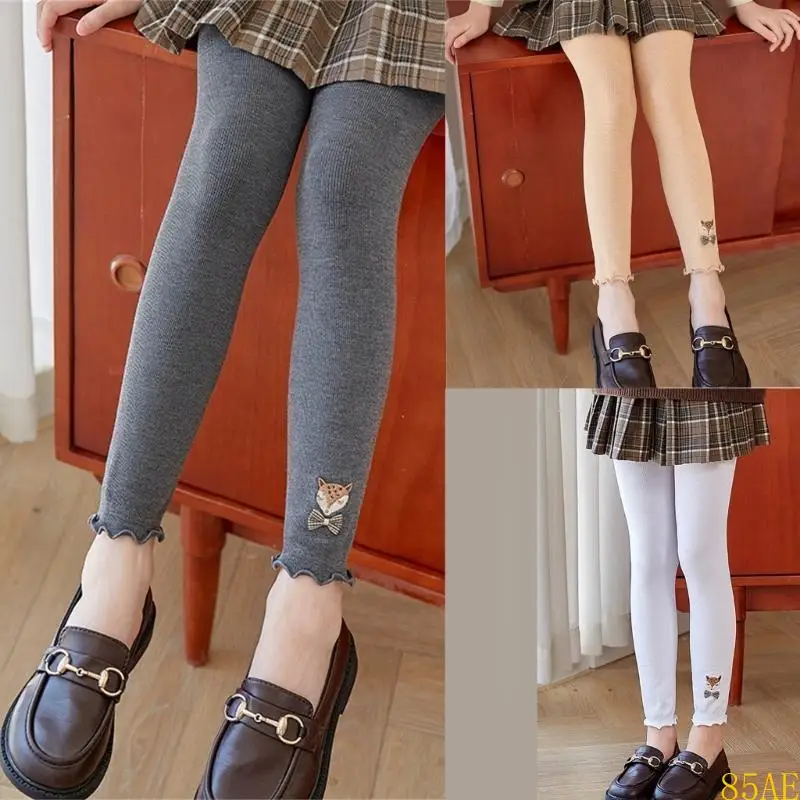 

85AE Thin Leggings Baby Girls Cropped Pants for Daily Wear Outdoor Activities