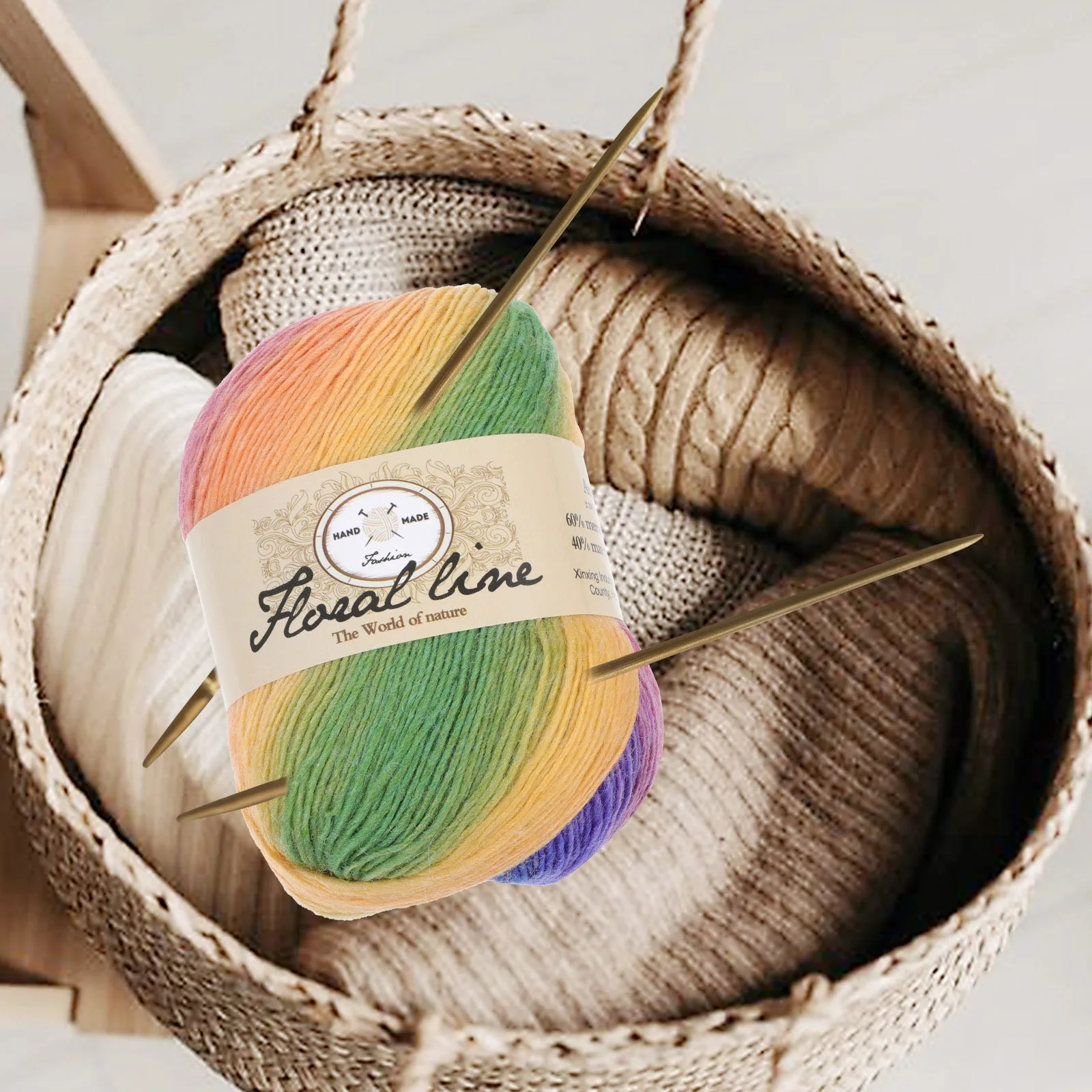 

1 Roll Soft Gradient Woolen Yarn For Knitting Diy Crochet Projects Handmade Crafting Supplies Wool Yarn Colorful Rainbow