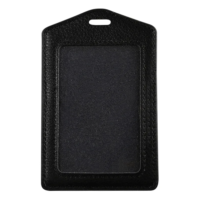 Nieuwe Koe Lederen Werk Card Sleeve Id-kaart Houder Badge Case Clear Bank Credit Card Clip Badge Houder Accessoires